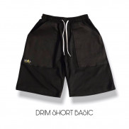 [Local brand chính hãng]Quần short trơn basic unisex nam nữ màu đen Drim Short